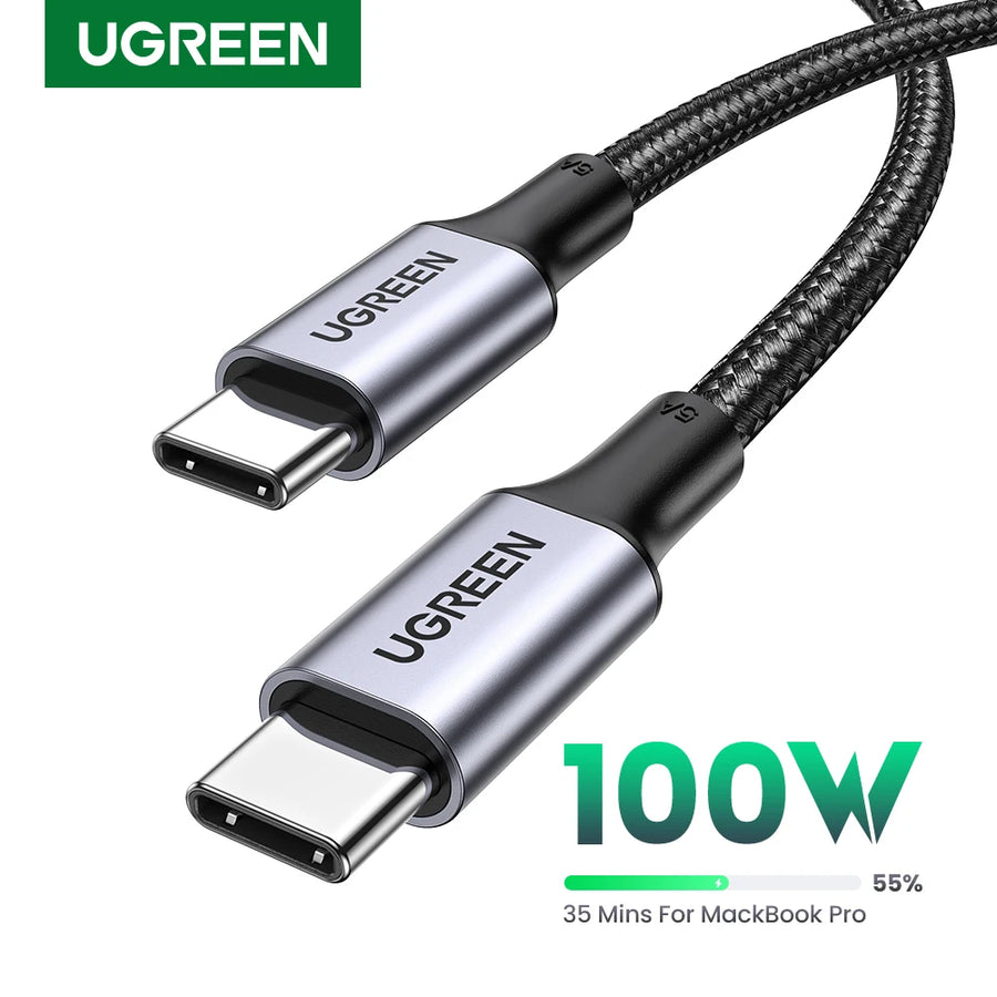 UGREEN 100W USB Type C To USB C Cable For MacBook iPhone17 16 iPad Samsung Xiaomi PD Fast Charging Charger Cord 5A E-Marker Chip